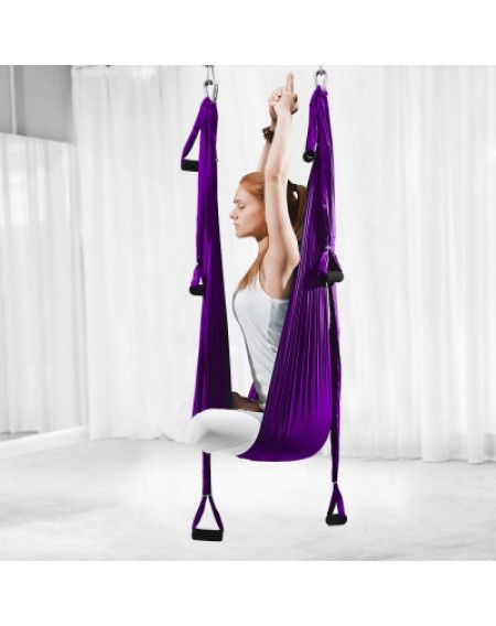 01 Non-elastic Anti-gravity Aerial Air Yoga Hammock Indoor Fly Yoga Swings with 6 Handles